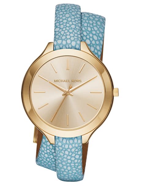 michael kors blue double wrap watch|mike eps watches with bling.